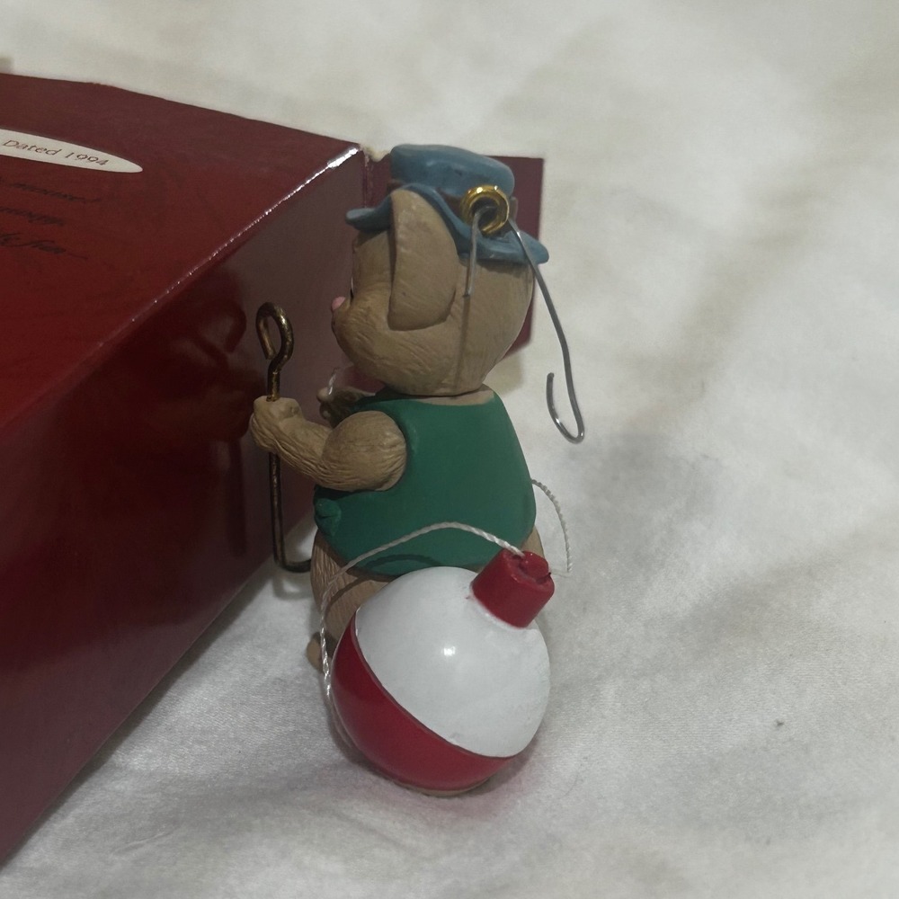 Hallmark Keepsake Ornament 1994 Merry Fishmas Mouse Fishing QX591-3 Vintage Box